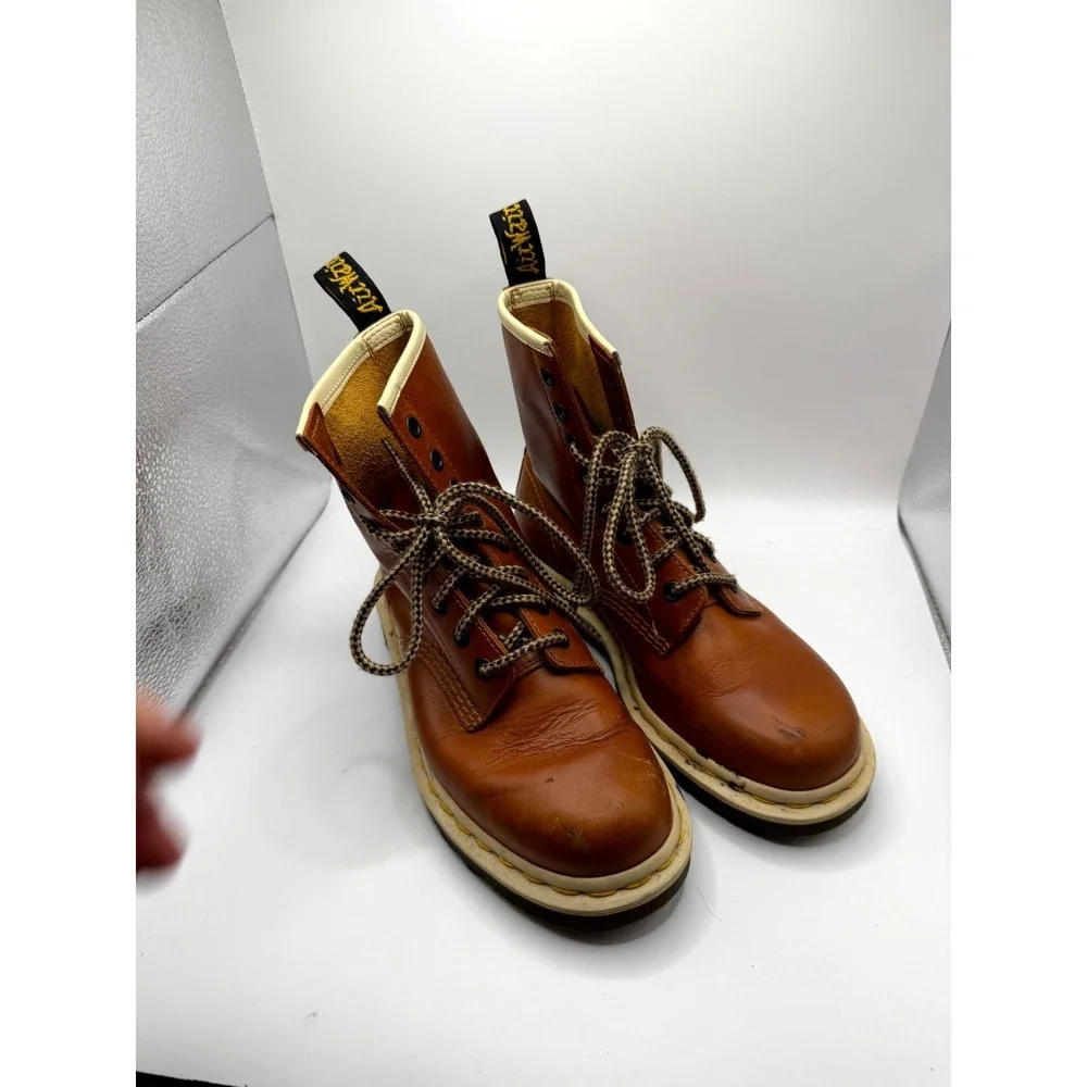 Dr. Martens 1460 Analine Womens 6 Us Combat Oak Leather Lace Up Ankle Boots